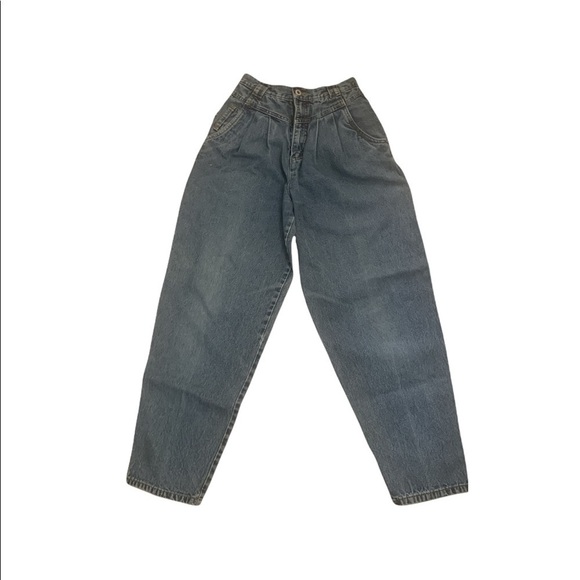 Vintage Jordache Studio High Waist Pleated Medium Wash Mom Jeans Size 8 - Picture 1 of 5
